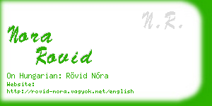 nora rovid business card